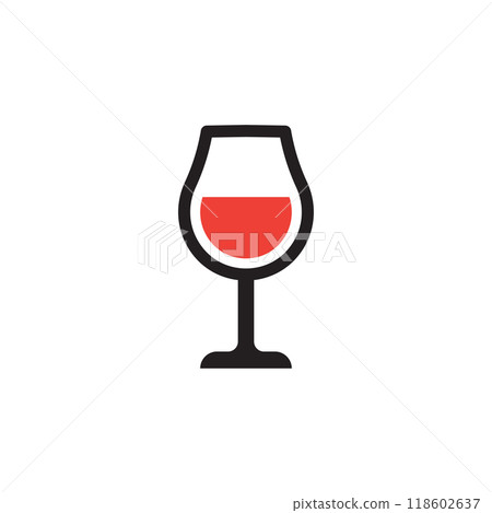 Wine glass icon logo design template isolated Wine glass icon logo design template isolated 118602637
