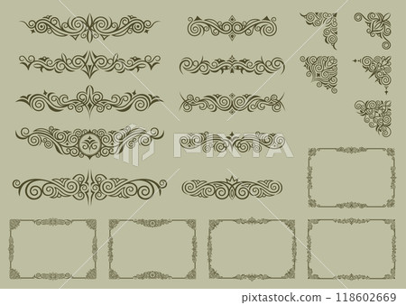 經典優雅華麗裝飾相框套裝相框套裝卡其色 經典優雅華麗裝飾相框套裝相框套裝卡其色 118602669