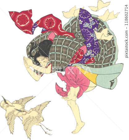 Ukiyo-e illustration woman Ukiyo-e illustration woman 118602714