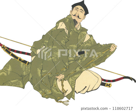 Ukiyo-e illustration: Man in Heian period costume 118602717