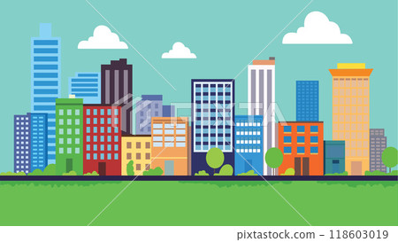 Highway Street with Skyscrapers City Building Cityscape Landscape in Bright Day 118603019