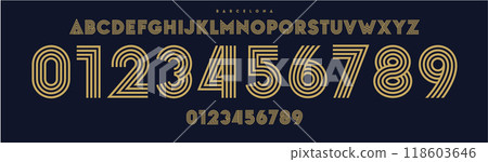 Art deco typography, bold geometric linear numbers and letters, decorative luxury font for elegant event invites, sophisticated product packaging, sports branding, jersey numbers, team merchandise Art deco typography, bold geometric linear numbers and letters, decorative luxury font for elegant event invites, sophisticated product packaging, sports branding, jersey numbers, team merchandise 118603646