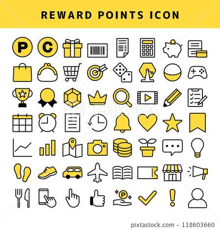 Point activity, point acquisition icon set Point activity, point acquisition icon set 118603660