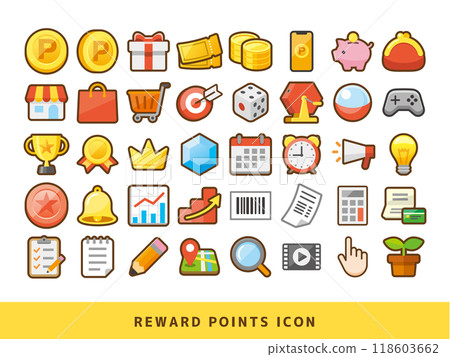 Point activity, point acquisition icon set Point activity, point acquisition icon set 118603662