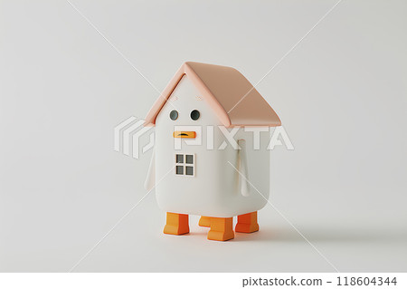 A house character with a thoughtful face 118604344