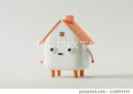 A house character with a thoughtful face 118604345