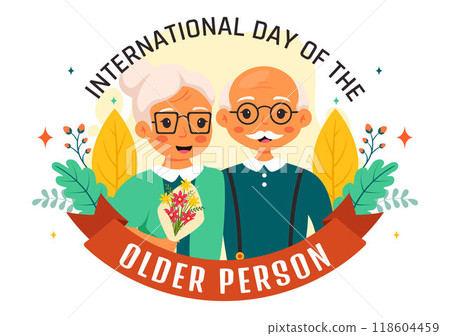 International Day of Older Persons Vector Illustration featuring an Elderly Man and Woman Celebrating in a Flat Style Cartoon Background International Day of Older Persons Vector Illustration featuring an Elderly Man and Woman Celebrating in a Flat Style Cartoon Background 118604459