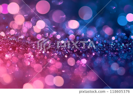 Glitter background with bokeh lights in the colors. Generative AI. 118605376