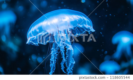 深海中閃閃發光的水母 118605544