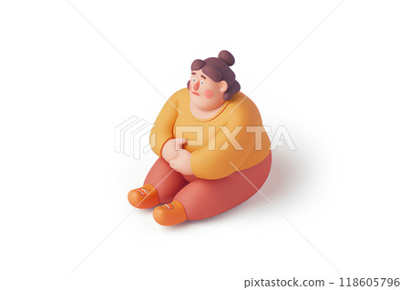 患有肥胖症的女性的圖標素材 患有肥胖症的女性的圖標素材 118605796
