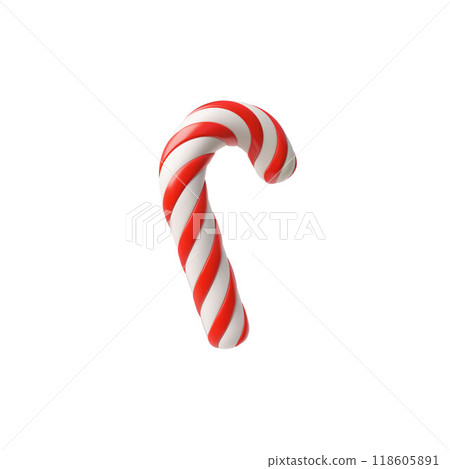 Vector 3D illustration of a Christmas lollipop stick on an isolated background. 118605891