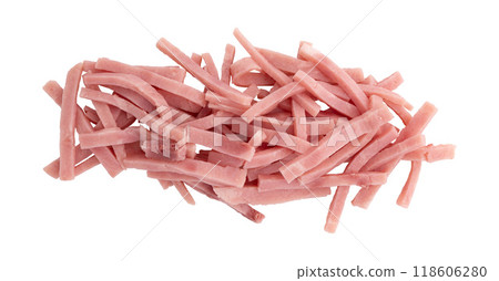 pieces of ham isolated on white background pieces of ham isolated on white background 118606280