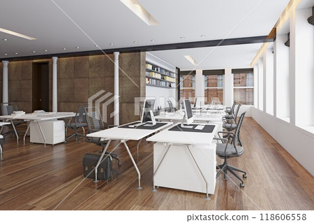 Interior of modern open space office. 118606558