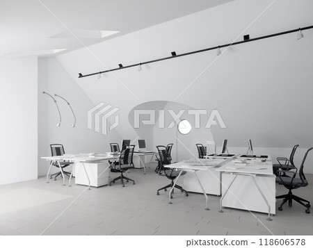 Minimalist office with ergonomic design 118606578
