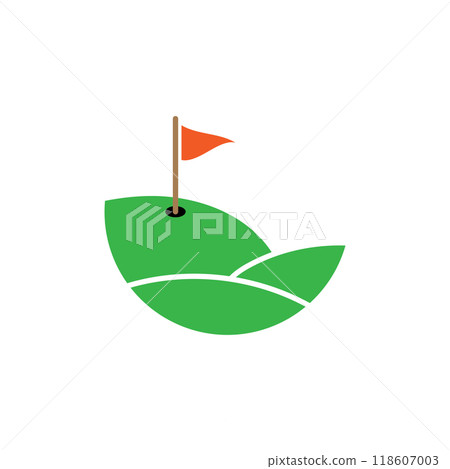 Golf tee icon logo design template isolated illustration 118607003