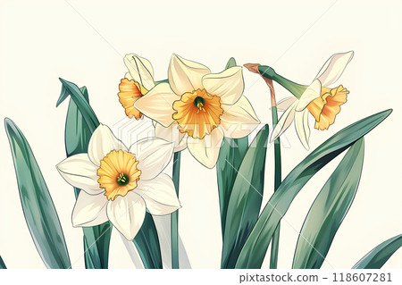 Beautiful narcissus flowers 118607281