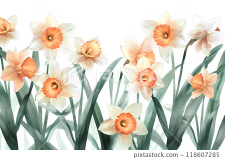 Beautiful narcissus flowers 118607285