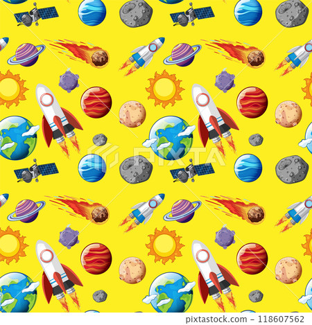 Colorful Space Exploration Pattern 118607562