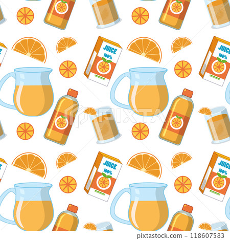 Seamless Orange Juice Pattern 118607583