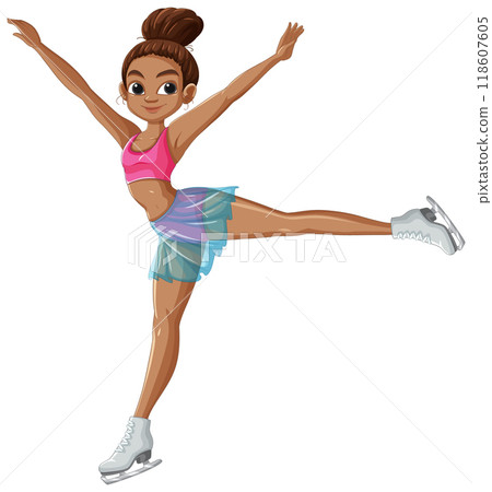 Graceful Ice Skating Girl 118607605