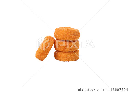 PNG, Fried mozzarella, isolated on white background 118607704