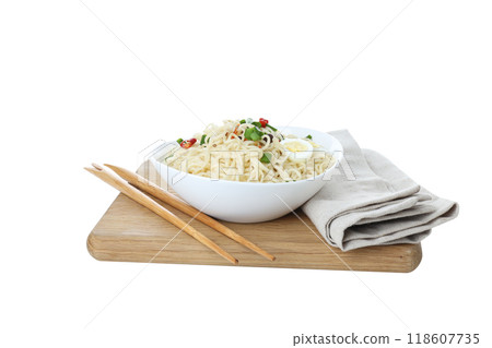 Concept of tasty fast food - instant noodles, isolated on white background Concept of tasty fast food - instant noodles, isolated on white background 118607735