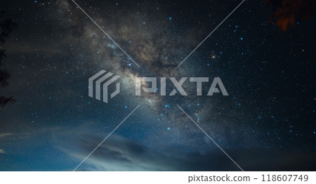 Milky way galaxy with stars and space dust in the universe Milky way galaxy with stars and space dust in the universe 118607749