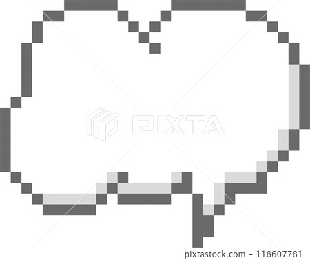 collection set of retro game 8bit cloud pixel speech bubble balloon, flat png isolated transparent element design 118607781