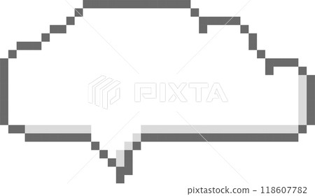 collection set of retro game 8bit cloud pixel speech bubble balloon, flat png isolated transparent element design 118607782