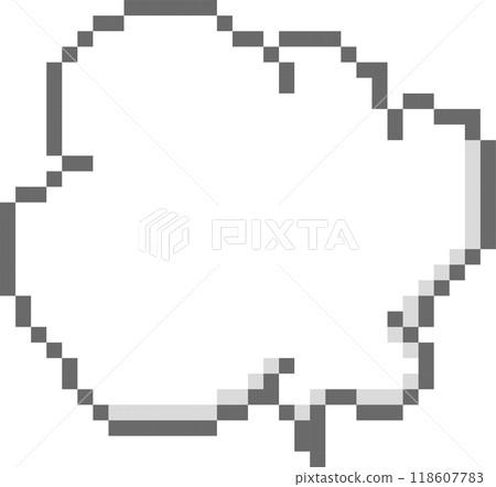 collection set of retro game 8bit cloud pixel speech bubble balloon, flat png isolated transparent element design 118607783