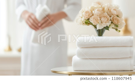 Luxurious Hotel Room with Pristine Linens and Exceptional Cleaning Service 118607945