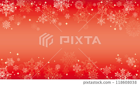 Beautiful snowflake background vector illustration (16:9 red gradation) Beautiful snowflake background vector illustration (16:9 red gradation) 118608038