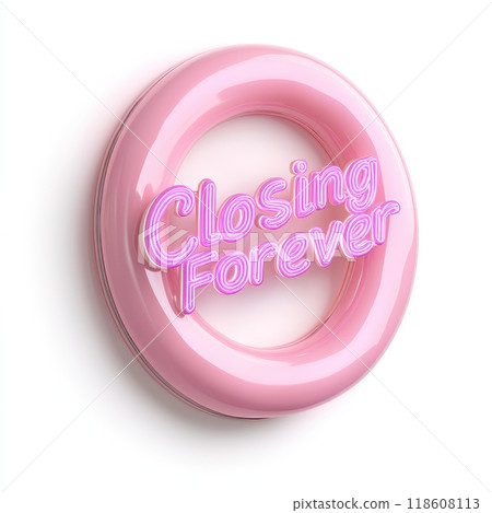 Dramatic Glowing Neon  Closing Forever  Store Poster Design 118608113