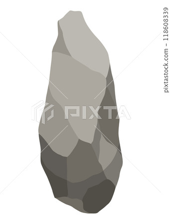 Rock stones or debris of mountain. Gravel, gray stone. Polygonal shape, piece of fossil stone. Game decoration element Rock stones or debris of mountain. Gravel, gray stone. Polygonal shape, piece of fossil stone. Game decoration element 118608339