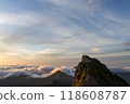 Early morning sunrise from the top of Mt. Ishizuchi 118608787