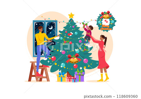 New years Eve Illustration concept. Flat illustration isolated on white background 118609360