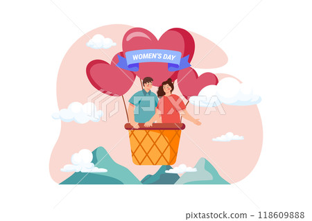 Valentines Day Illustration concept. Flat illustration isolated on white background Valentines Day Illustration concept. Flat illustration isolated on white background 118609888