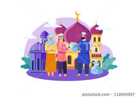 Valentines Day Illustration concept. Flat illustration isolated on white background Valentines Day Illustration concept. Flat illustration isolated on white background 118609897