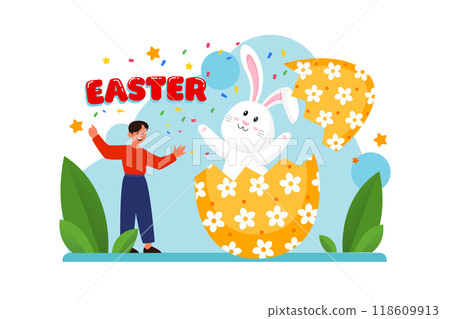 Valentines Day Illustration concept. Flat illustration isolated on white background Valentines Day Illustration concept. Flat illustration isolated on white background 118609913