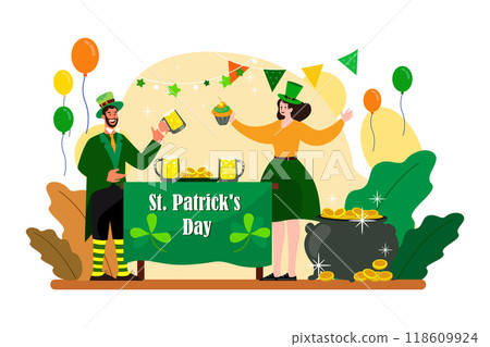 Valentines Day Illustration concept. Flat illustration isolated on white background 118609924