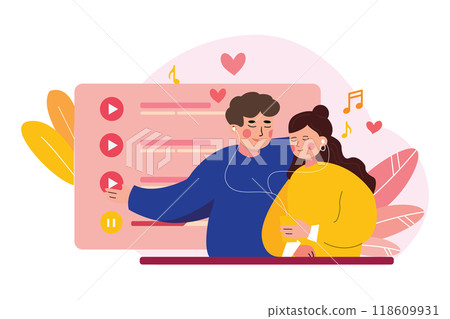Valentines Day Illustration concept. Flat illustration isolated on white background 118609931