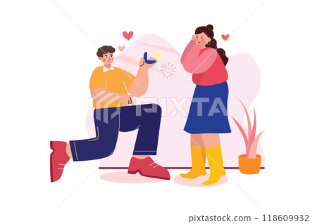 Valentines Day Illustration concept. Flat illustration isolated on white background 118609932