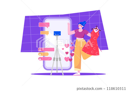 Social influencer doing product marketing Social influencer doing product marketing 118610311