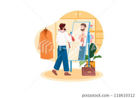 Remote Working Illustration concept. Flat illustration isolated on white background 118610312