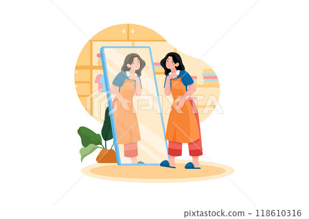 Remote Working Illustration concept. Flat illustration isolated on white background Remote Working Illustration concept. Flat illustration isolated on white background 118610316