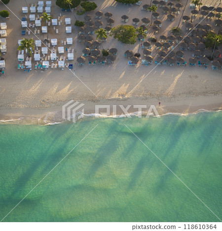 Top view of dominicus beach at morning Top view of dominicus beach at morning 118610364