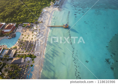 wonderful top view of dominicus beach 118610366