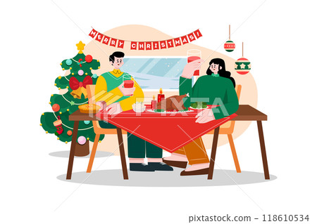 Christmas dinner party Christmas dinner party 118610534