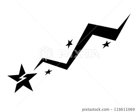 Shooting star icon. Falling meteorite or comet. Comet tail or star trail vector illustration isolated on white background Shooting star icon. Falling meteorite or comet. Comet tail or star trail vector illustration isolated on white background 118611069