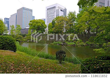 Hibiya Park, stone wall at the site of Hibiya Mitsuke [Chiyoda-ku, Tokyo] 118611832